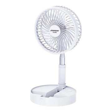 JOHNSON - GIRAFFA Rechargeable Desk Fan 5W/3.7V 1200 mAh Ø20 cm White