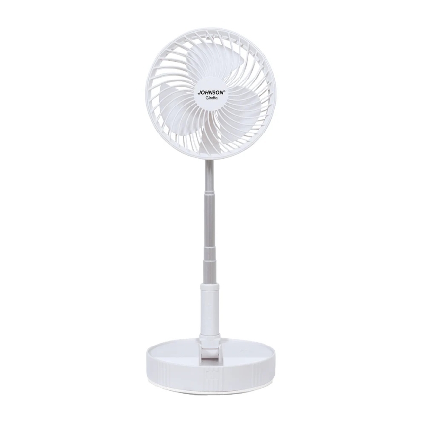 JOHNSON - GIRAFFA Rechargeable Desk Fan 5W/3.7V 1200 mAh Ø20 cm White