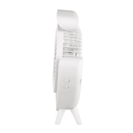 JOHNSON - LED RGB Rechargeable Desktop Fan MULTICOLOR LED/5W/3.7V 1200 mAh Ø 14 cm White