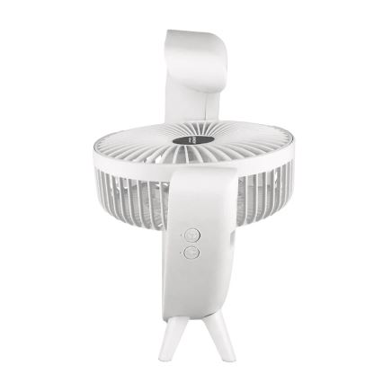 JOHNSON - LED RGB Rechargeable Desktop Fan MULTICOLOR LED/5W/3.7V 1200 mAh Ø 14 cm White