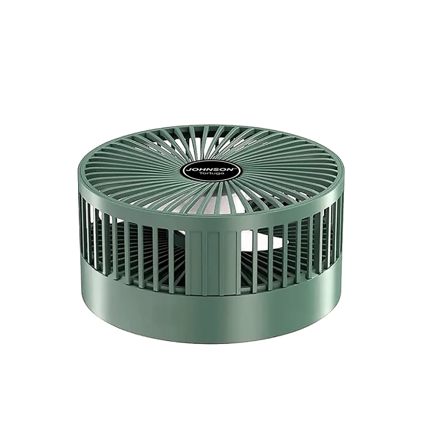 JOHNSON - Rechargeable desk fan TORTUGA 5W/3.7V, 1200 mAh, diameter 16.5 cm, green
