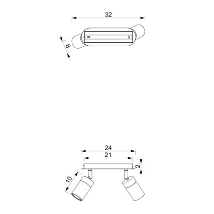 JOKER Spotlight 2xGU10/25W/230V Blue/Gold