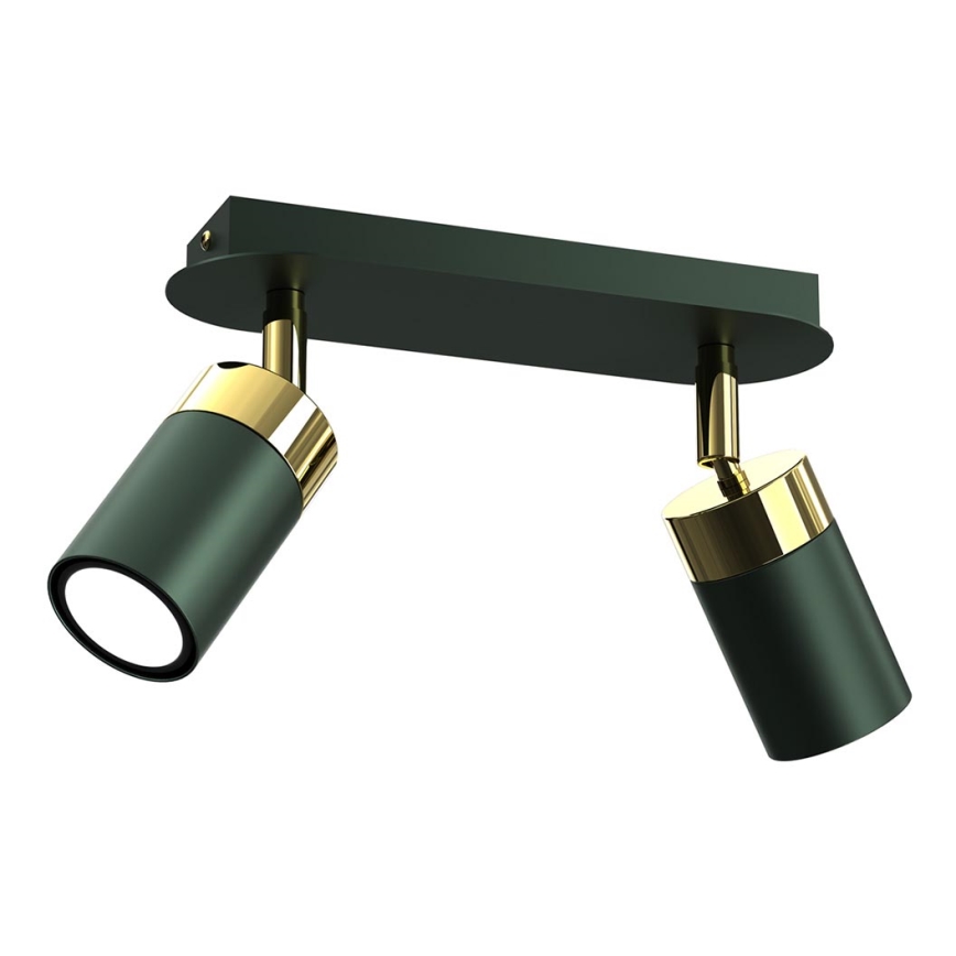 JOKER Spotlight 2xGU10/25W/230V Green/Gold
