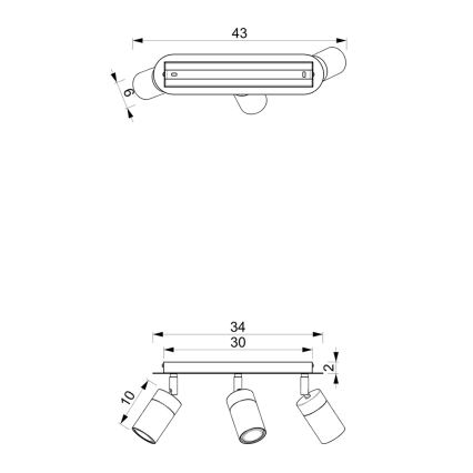 JOKER spotlight 3x GU10/25W/230V blue/gold