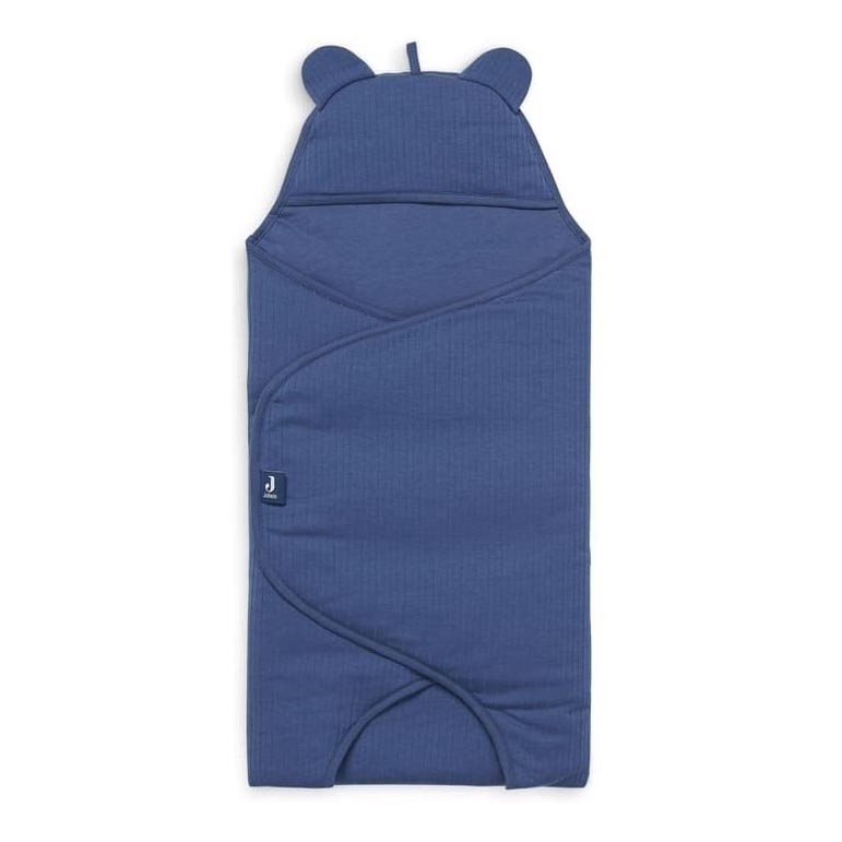 Jollein - Cotton swaddle blanket BASIC STRIPE 100x105 cm Jeans Blue