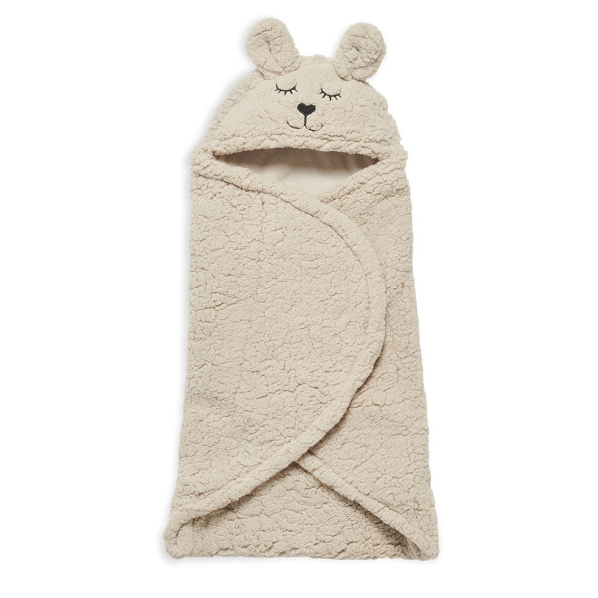 Jollein - Swaddle blanket fleece Bunny 100x105 cm Nougat