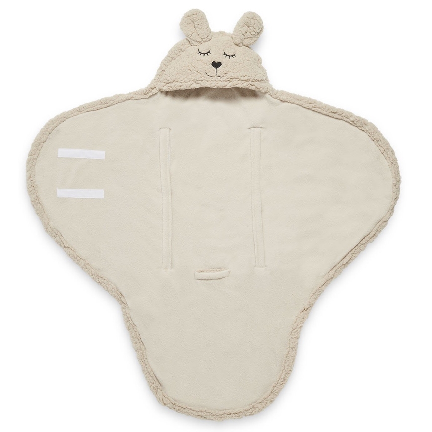 Jollein - Swaddle blanket fleece Bunny 100x105 cm Nougat