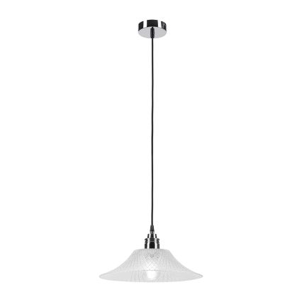 JULL cable-suspended pendant light 1xE27/15W/230V polished chrome/clear glass