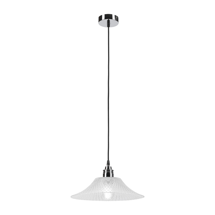 JULL cable-suspended pendant light 1xE27/15W/230V polished chrome/clear glass
