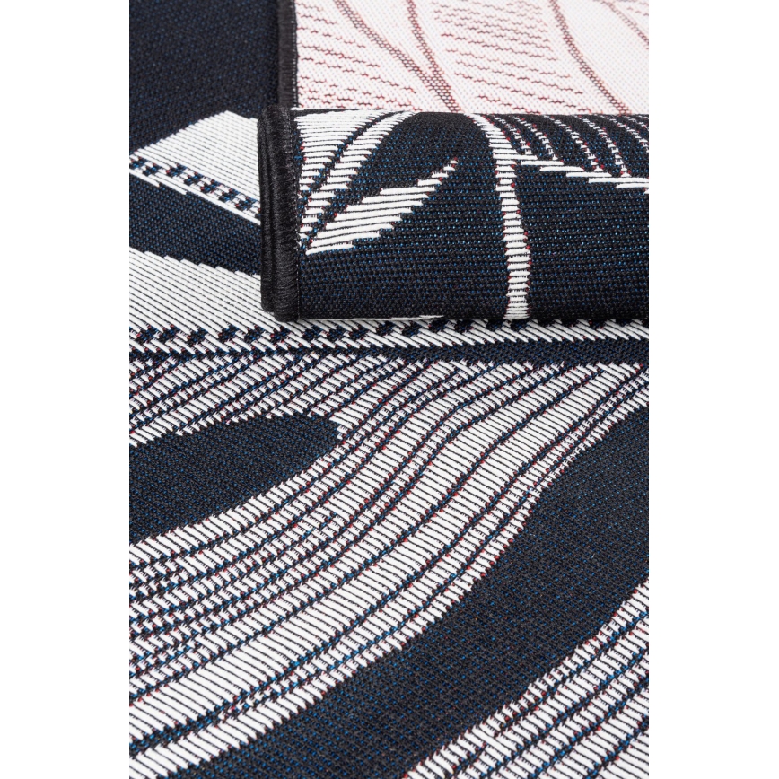 JUNGLE Outdoor Rug 160x220 cm — Black/White, Leaf Pattern