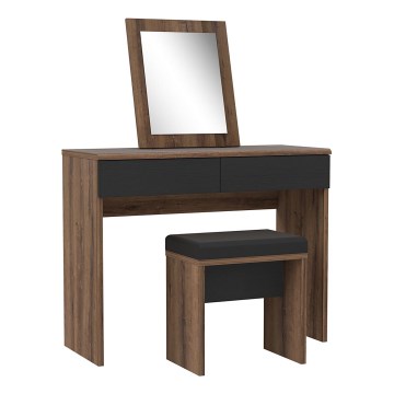 JUNO vanity table + stool 45x29.6 cm brown/black