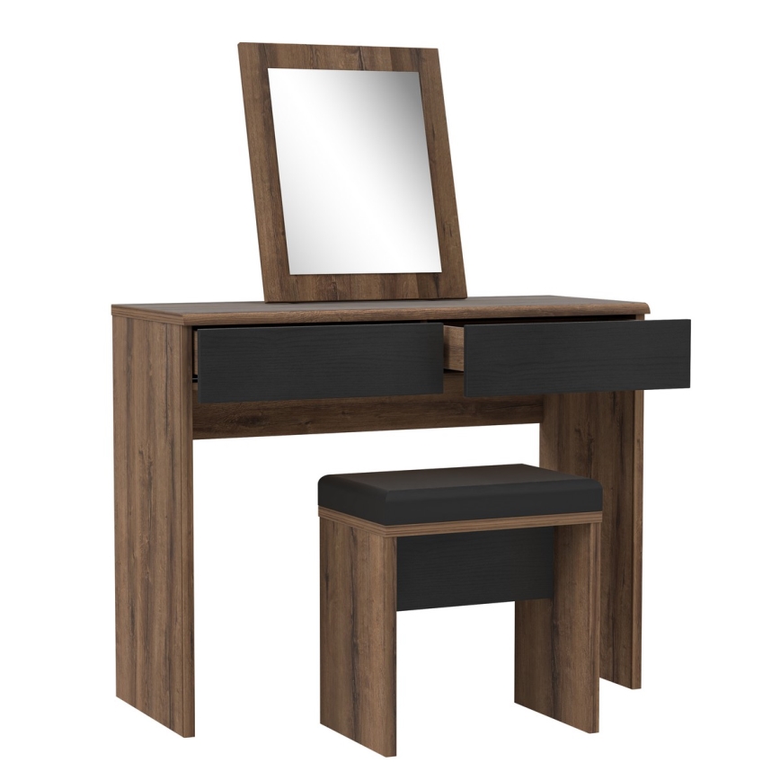 JUNO vanity table + stool 45x29.6 cm brown/black
