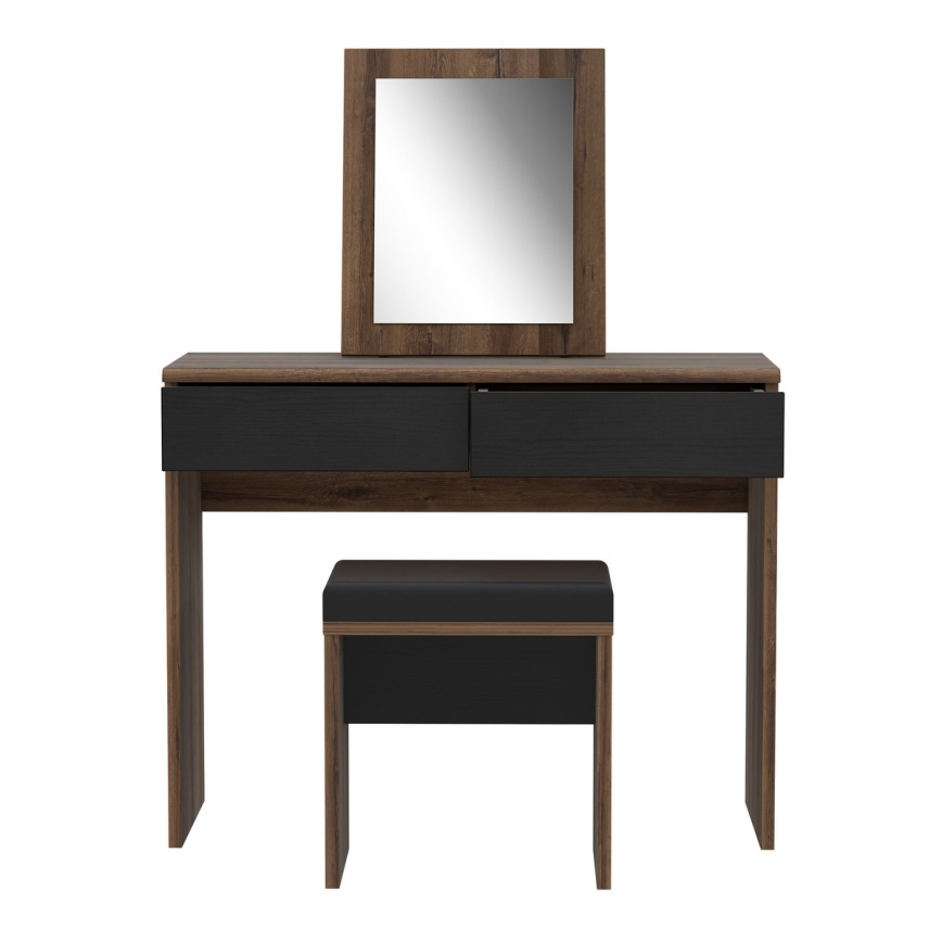JUNO vanity table + stool 45x29.6 cm brown/black