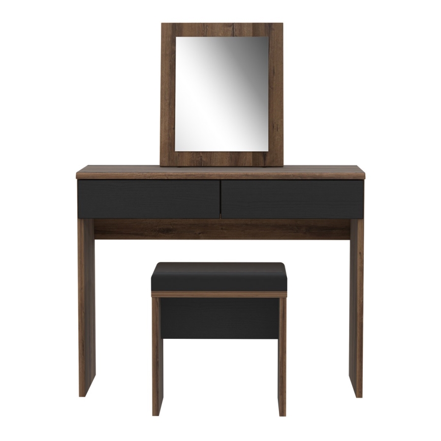 JUNO vanity table + stool 45x29.6 cm brown/black