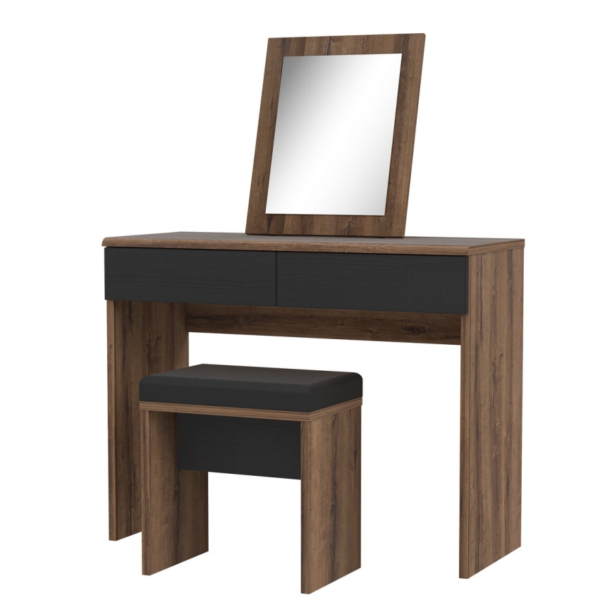 JUNO vanity table + stool 45x29.6 cm brown/black