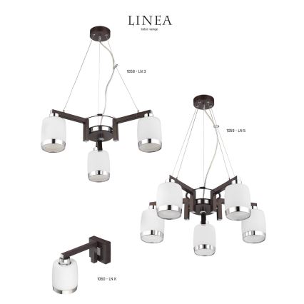 Jupiter 1058 LN3 - Pendant chandelier LINEA 3xE27/60W/230V