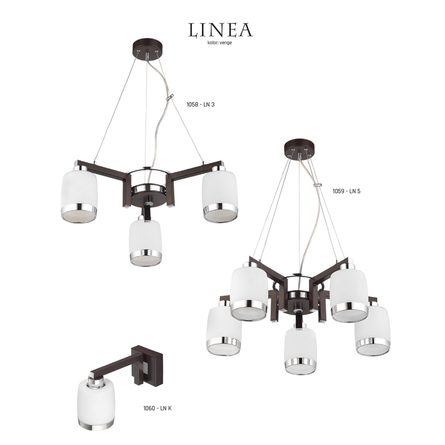 Jupiter 1058 LN3 - Pendant chandelier LINEA 3xE27/60W/230V