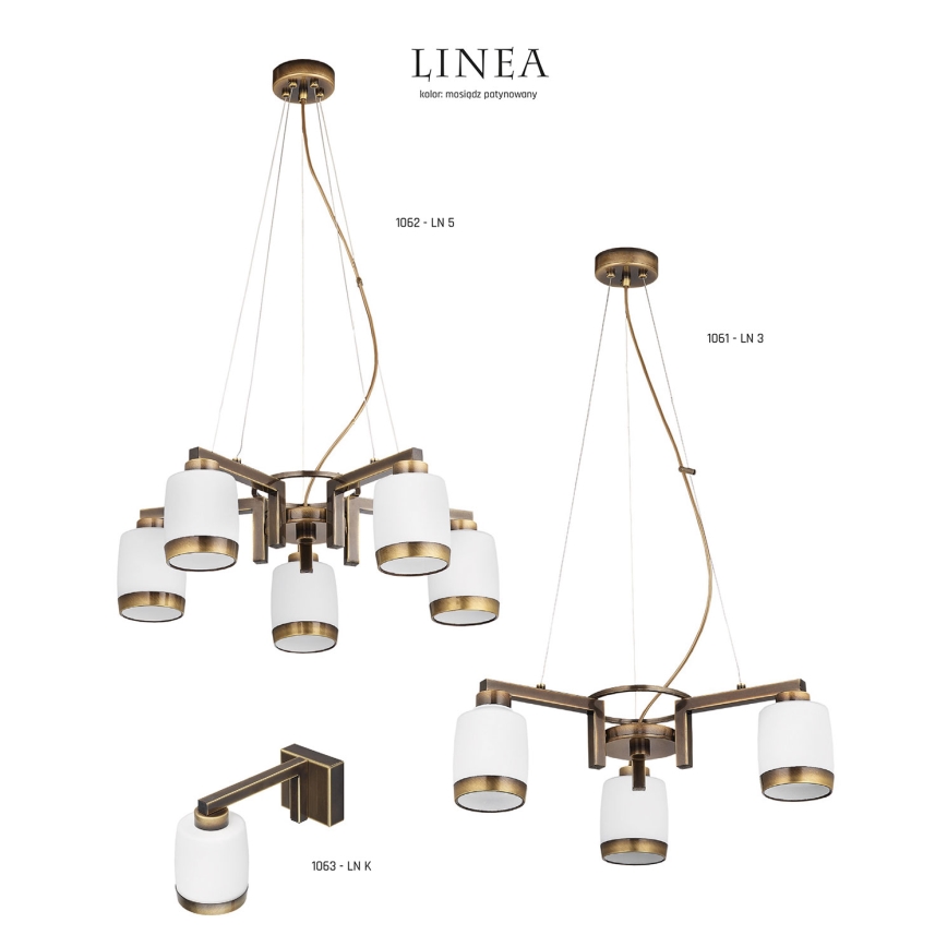 Jupiter 1062 - LN5 - Pendant chandelier LINEA 5xE27/60W/230V