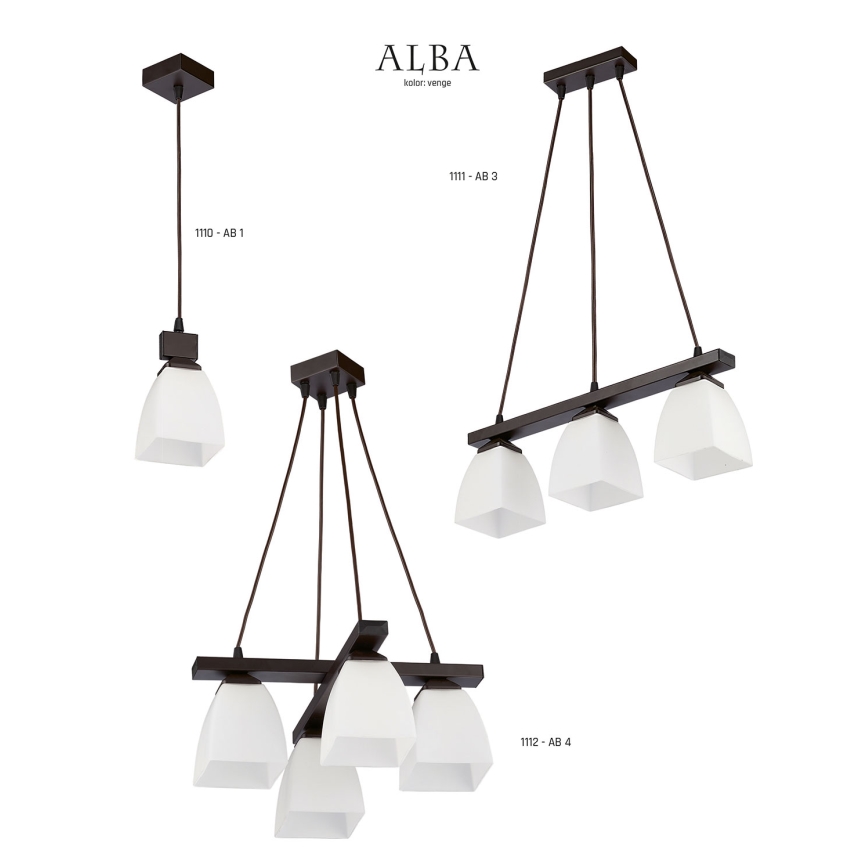 Jupiter 1110 - Pendant chandelier ALBA 1xE27/60W/230V