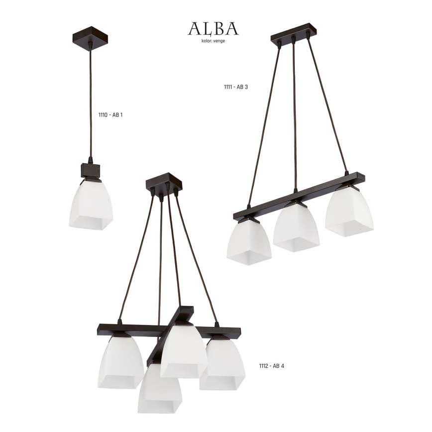 Jupiter 1111 - AB3 - Pendant chandelier ALBA 3xE27/60W/230V