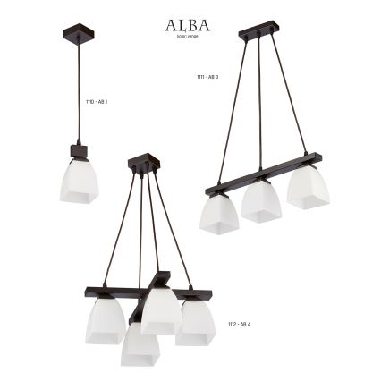 Jupiter 1112 - AB4 - Pendant chandelier ALBA 4xE27/60W/230V