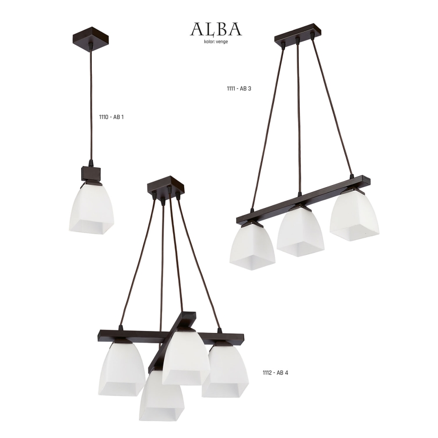 Jupiter 1112 - AB4 - Pendant chandelier ALBA 4xE27/60W/230V