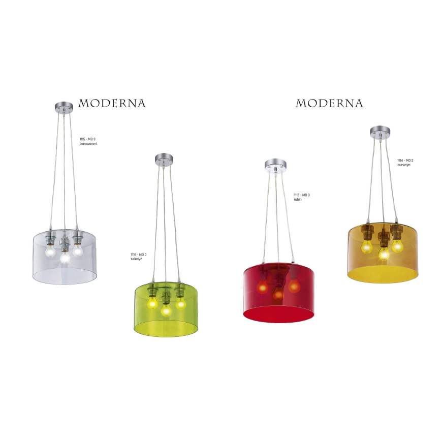Jupiter 1115 - MD 3 - Pendant light MODERNA 3xE27/80W/230V