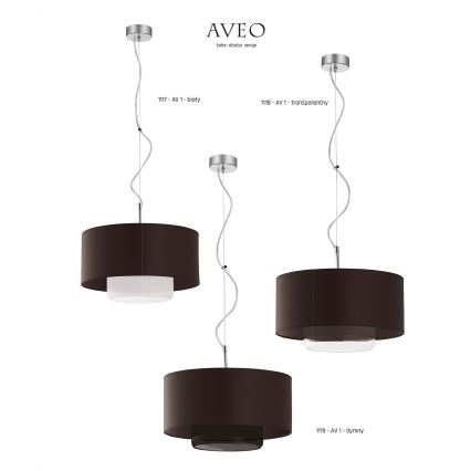 JUPITER 1118-AV1 - Pendant light AVEO 1xE27/60W wenge clear glass