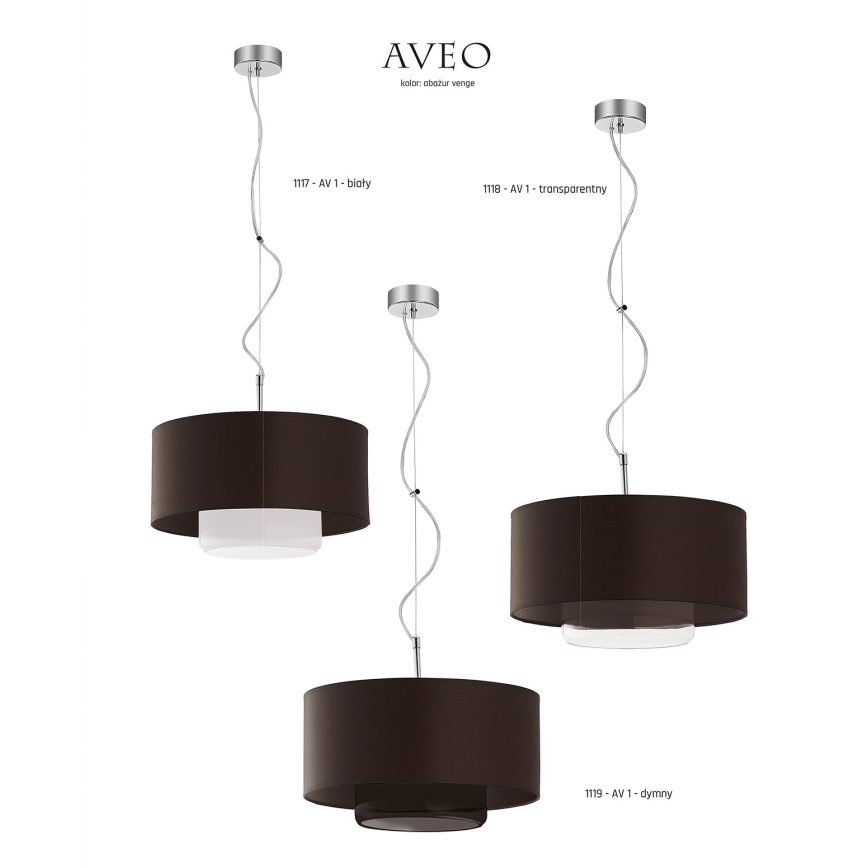 JUPITER 1118-AV1 - Pendant light AVEO 1xE27/60W wenge clear glass