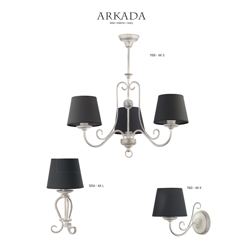 Jupiter 1158 - AK 3 - Pendant light ARKADA 3xE27/60W/230V