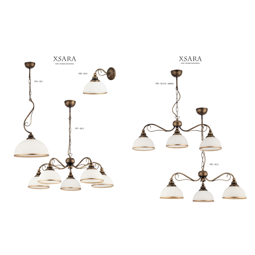 Jupiter 1174 - XS1 - Pendant light XSARA 1xE27/60W/230V