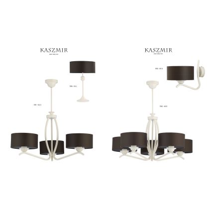 Jupiter 1191 - pcs 3 - Pendant light KASZMIR 3xE27/60W/230V