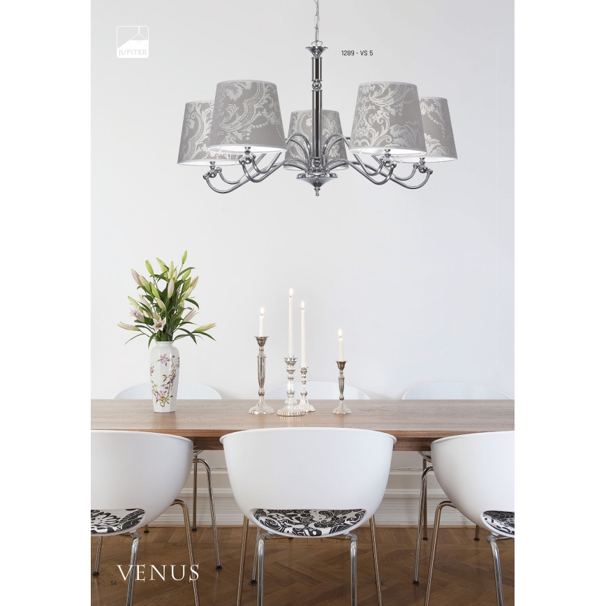 JUPITER 1289-VS5 - Pendant light VENUS 5xE27/60W
