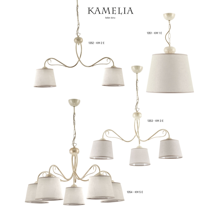Jupiter 1354 - KM 5 E - Chandelier on a chain KAMELIA 5xE27/60W/230V