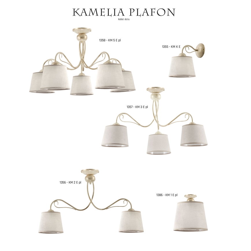 Jupiter 1358 - KM 5 PE - Ceiling light KAMELIA 5xE27/60W/230V