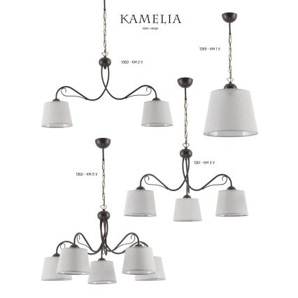 Jupiter 1359 - KM 1 V - Chandelier on a chain KAMELIA 1xE27/60W/230V