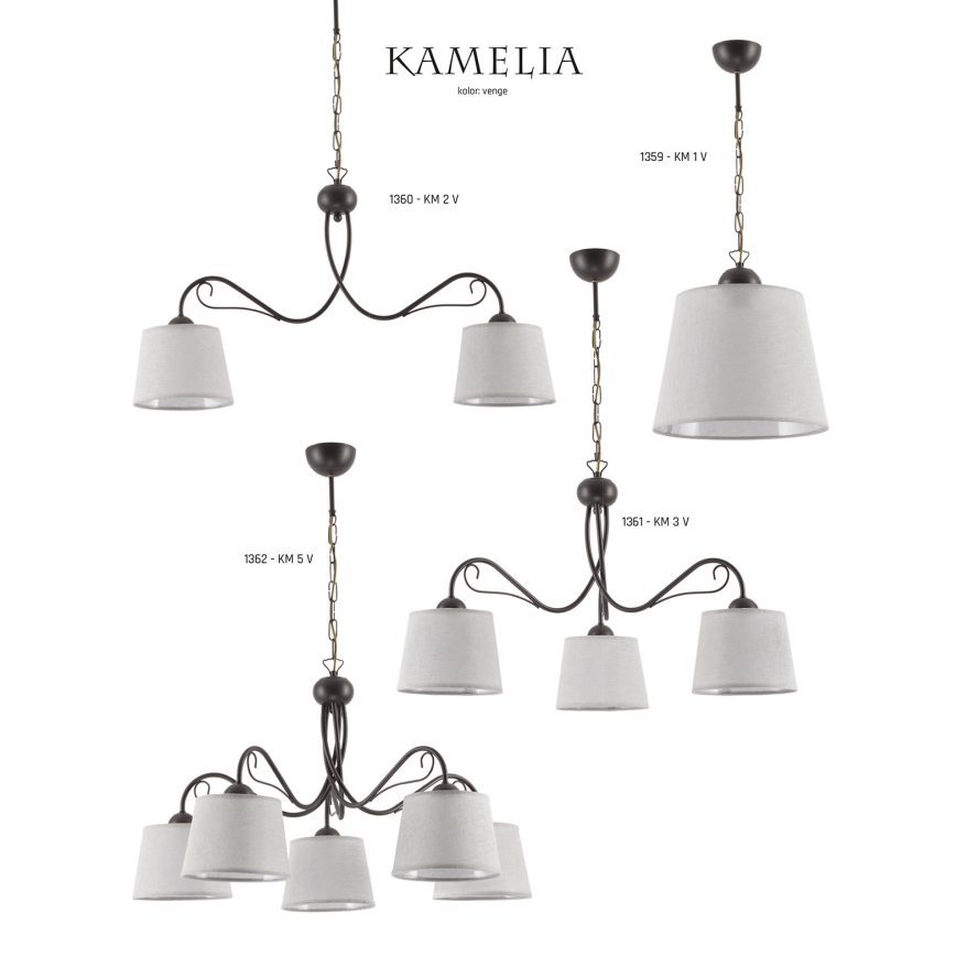 Jupiter 1359 - KM 1 V - Chandelier on a chain KAMELIA 1xE27/60W/230V