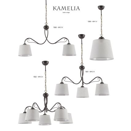 Jupiter 1360 - KM 2 V - Chandelier on a chain KAMELIA 2xE27/60W/230V