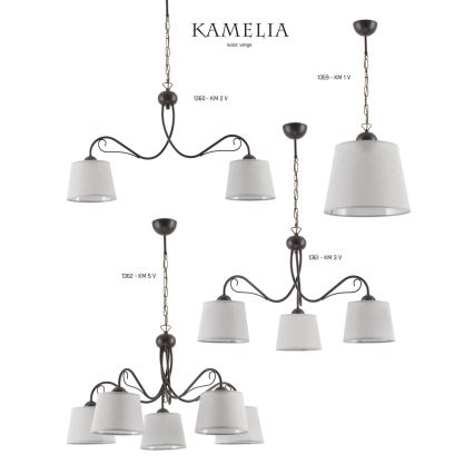 Jupiter 1361 - KM 3 V - Chandelier on a chain KAMELIA 3xE27/60W/230V