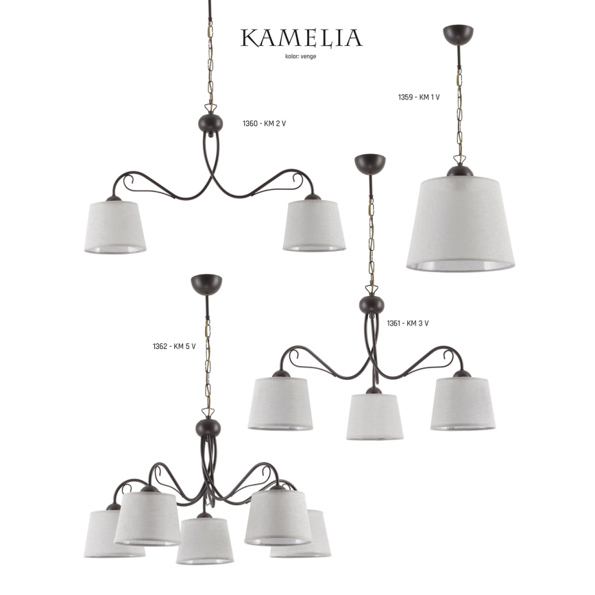 Jupiter 1361 - KM 3 V - Chandelier on a chain KAMELIA 3xE27/60W/230V