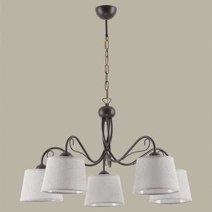 Jupiter 1362 - KM 5 V - Chandelier on a chain KAMELIA 5xE27/60W/230V