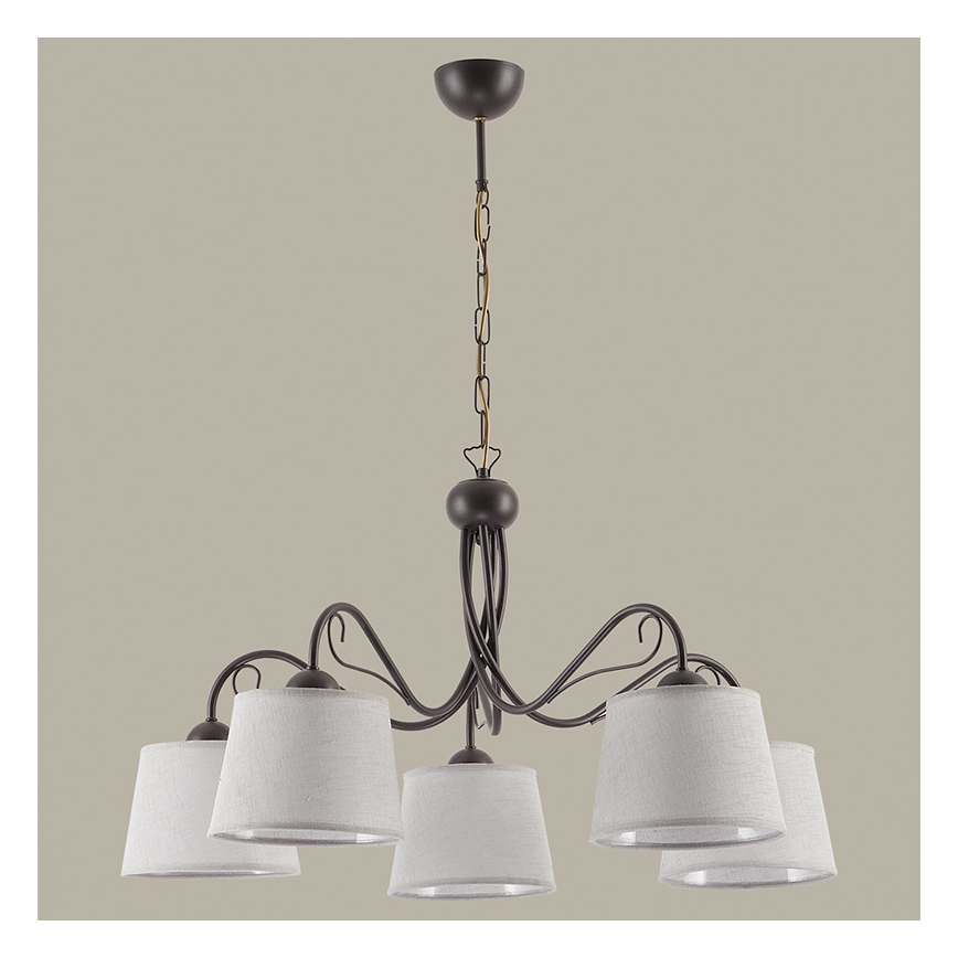 Jupiter 1362 - KM 5 V - Chandelier on a chain KAMELIA 5xE27/60W/230V