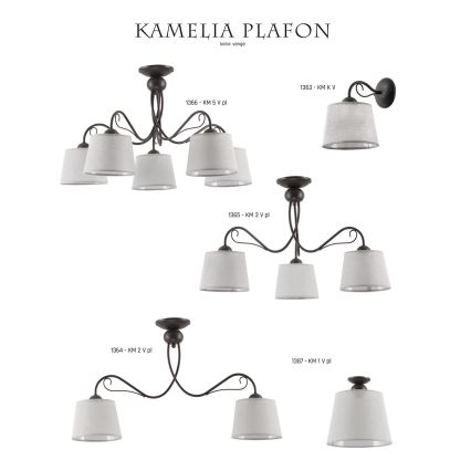 Jupiter 1364 - KM 2 PV - Ceiling light KAMELIA 2xE27/60W/230V