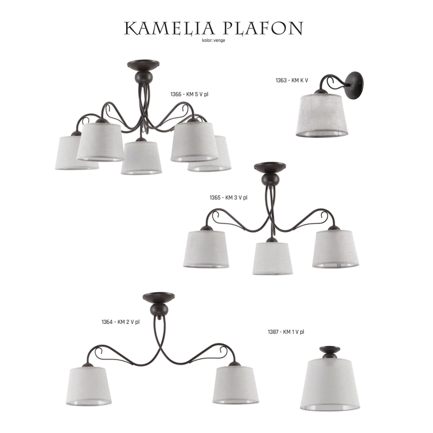 Jupiter 1364 - KM 2 PV - Ceiling light KAMELIA 2xE27/60W/230V