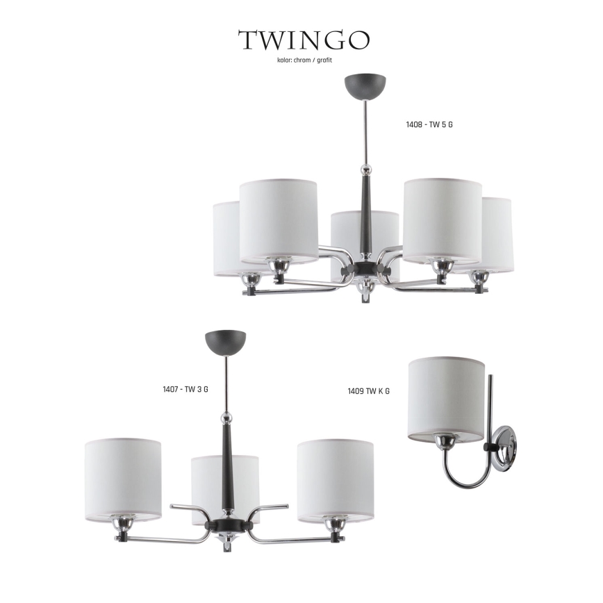 Jupiter 1408 - TW 5 G - Chandelier on a pole TWINGO 5xE27/60W/230V