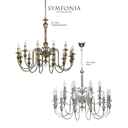Jupiter 1423 - chandelier on a chain SYMFONIA 12xE14/40W/230V