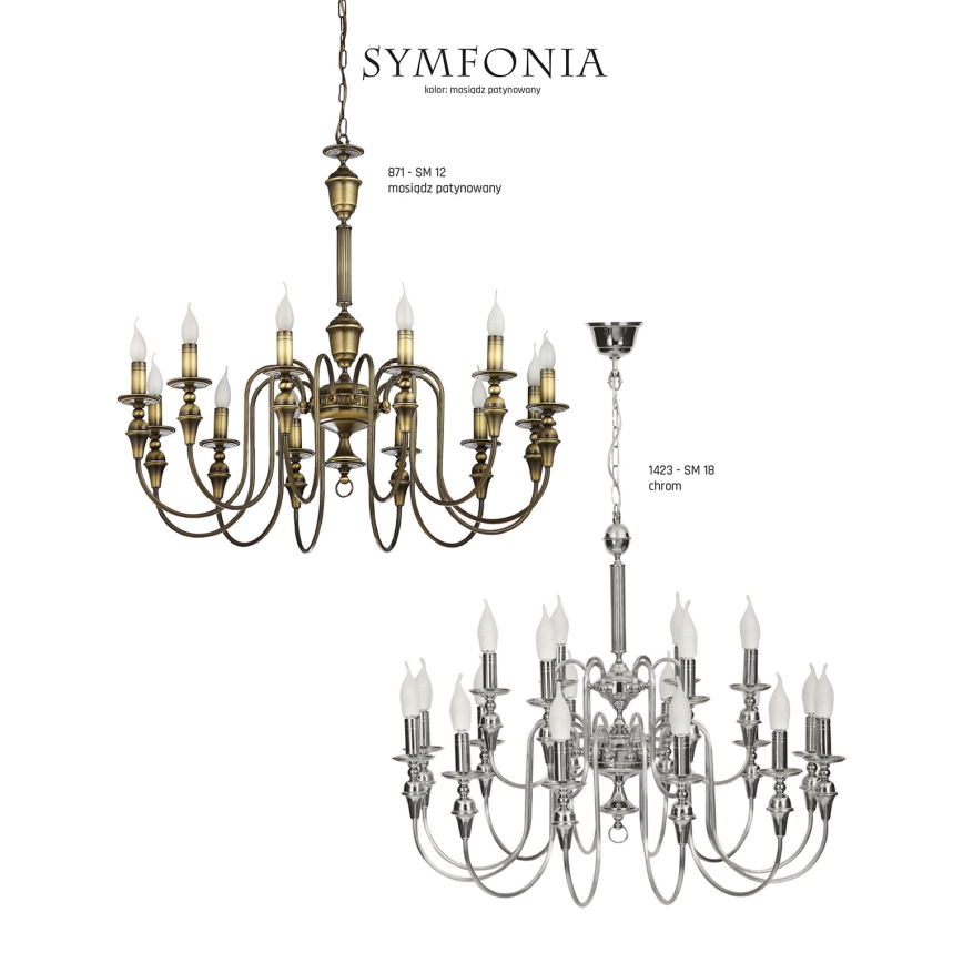 Jupiter 1423 - chandelier on a chain SYMFONIA 12xE14/40W/230V