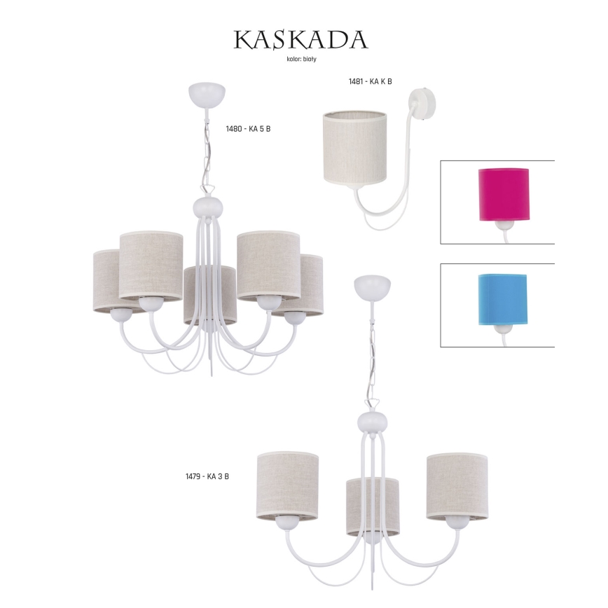 Jupiter 1479 - chandelier on a chain KASKADA 3xE27/60W/230V