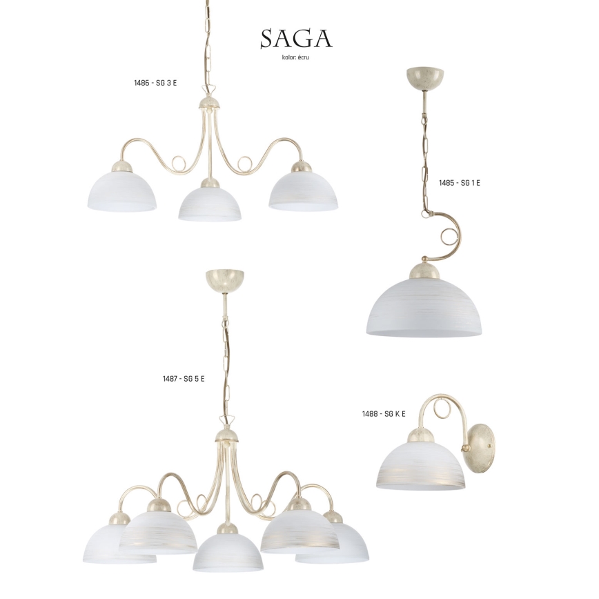 Jupiter 1485 - Chandelier on a chain SAGA 1xE27/60W/230V
