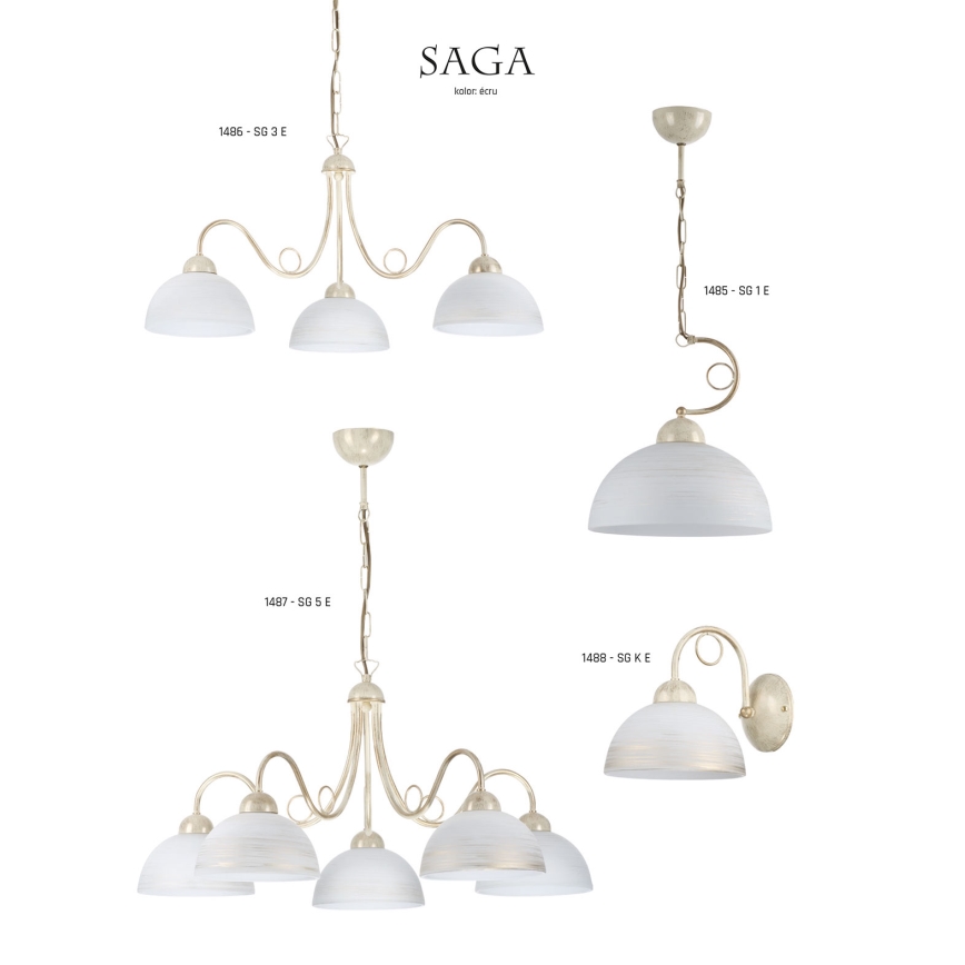Jupiter 1487 - Chandelier on a chain SAGA 5xE27/60W/230V
